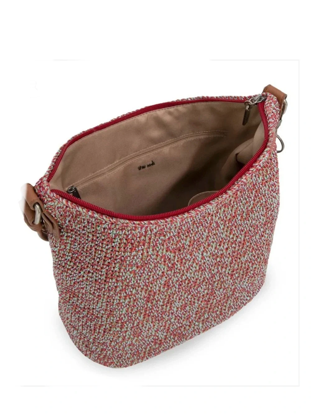 The Sak Sequoia Crochet Hobo, Red Static, Large